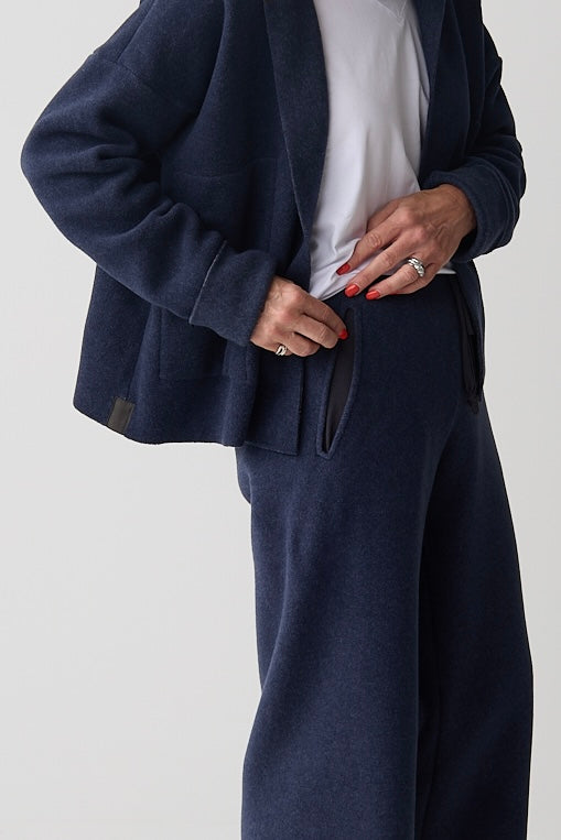 HS Evening Blue Cropped Flare Trousers