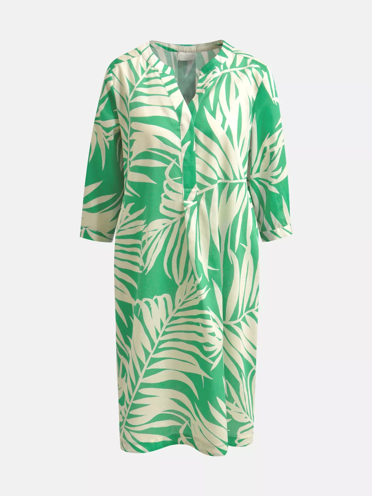 Milano Apple Leaf Print V-Neck Dress