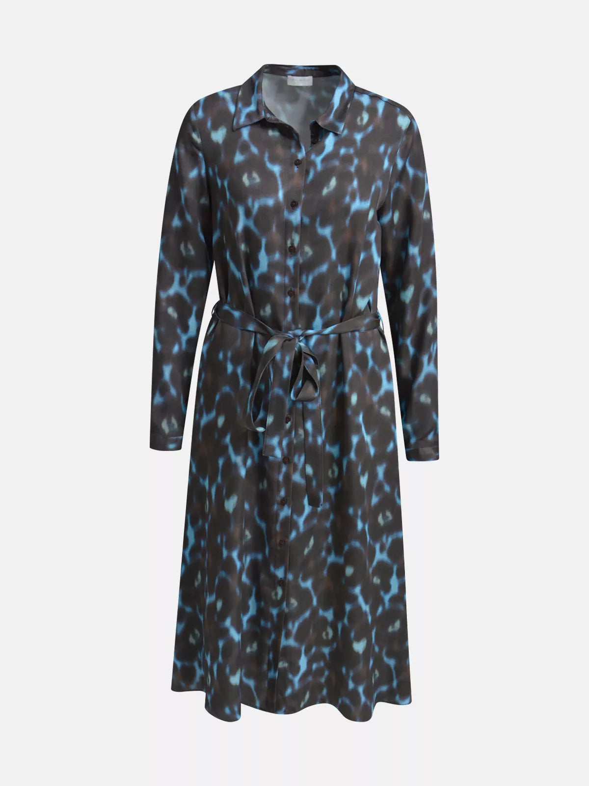 Milano Mocca Print Tie Waist Shirt Dress