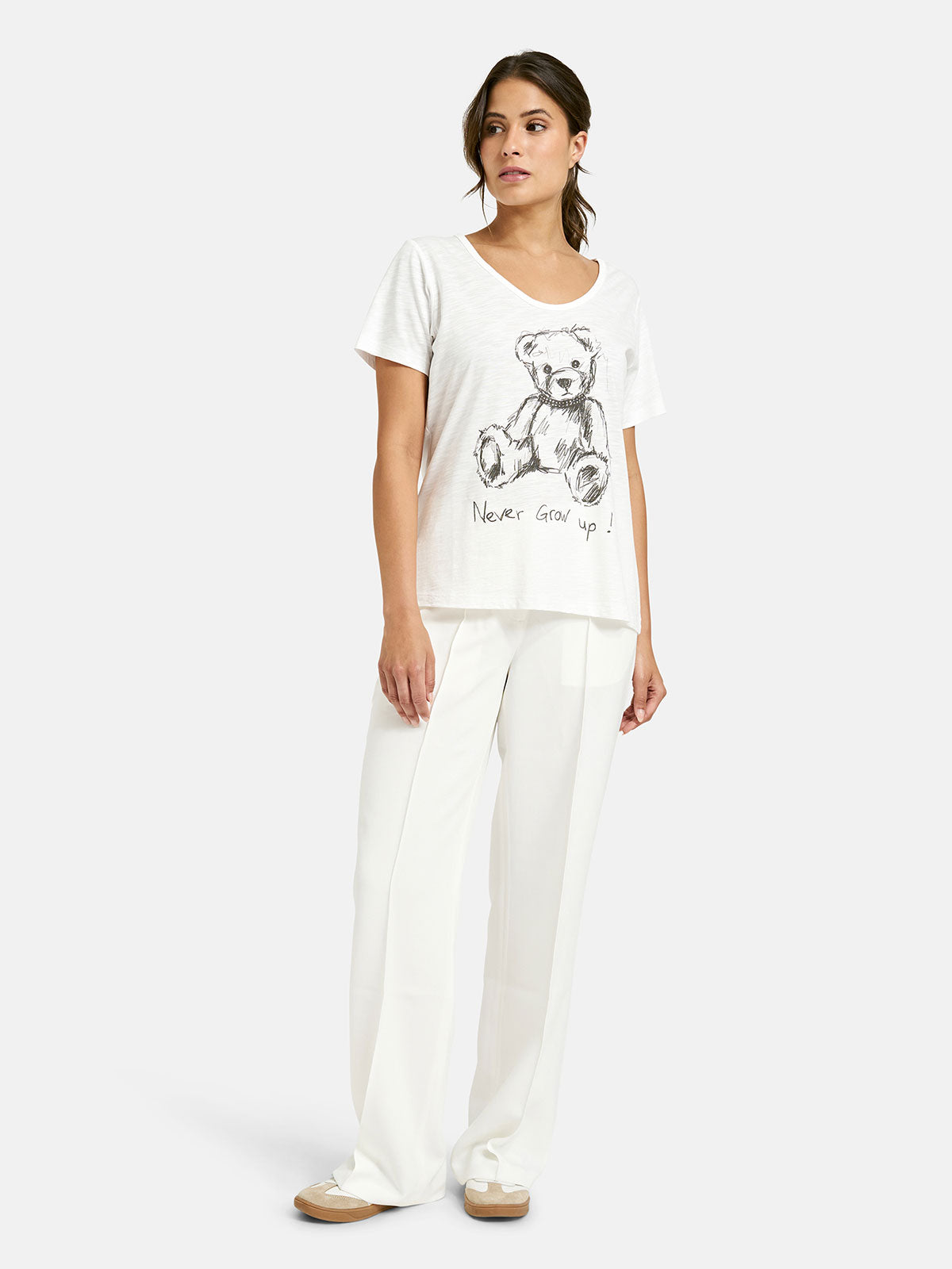 Milano Off White Teddy Print T-Shirt