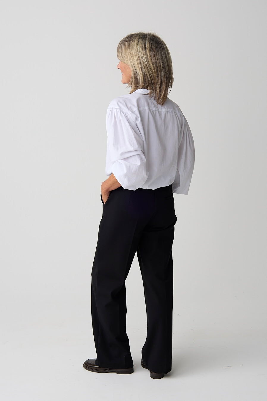 Brax Maine Black Wide Leg Jersey Trouser