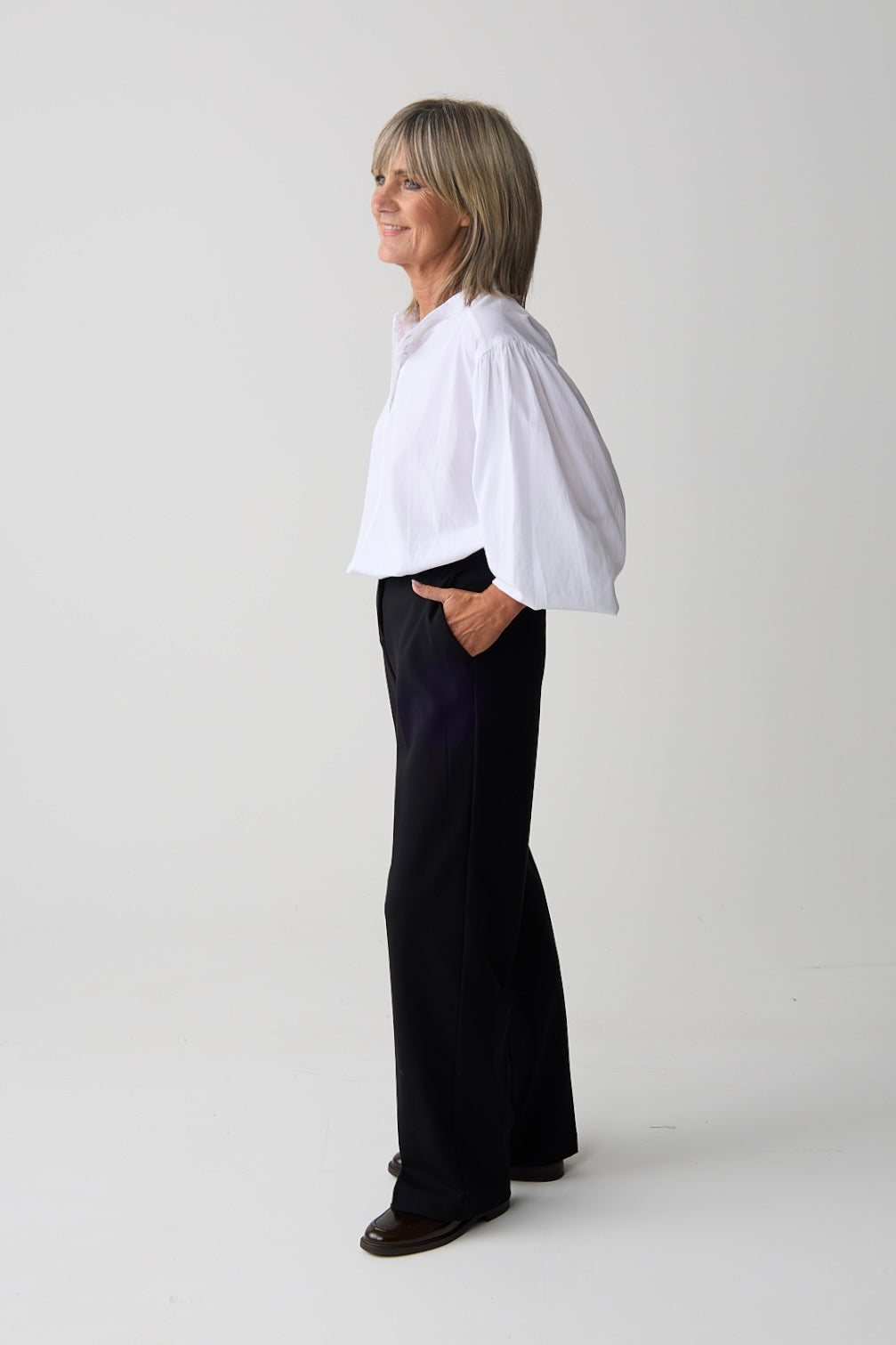 Brax Maine Black Wide Leg Jersey Trouser