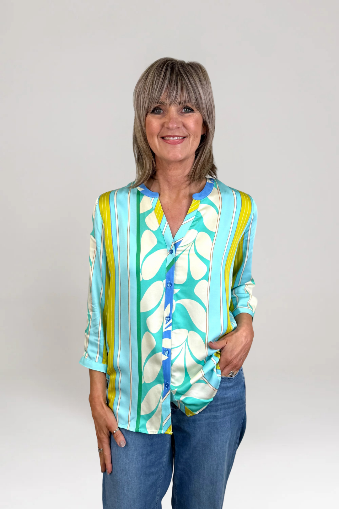 Milano Ibiza Blue Print Blouse