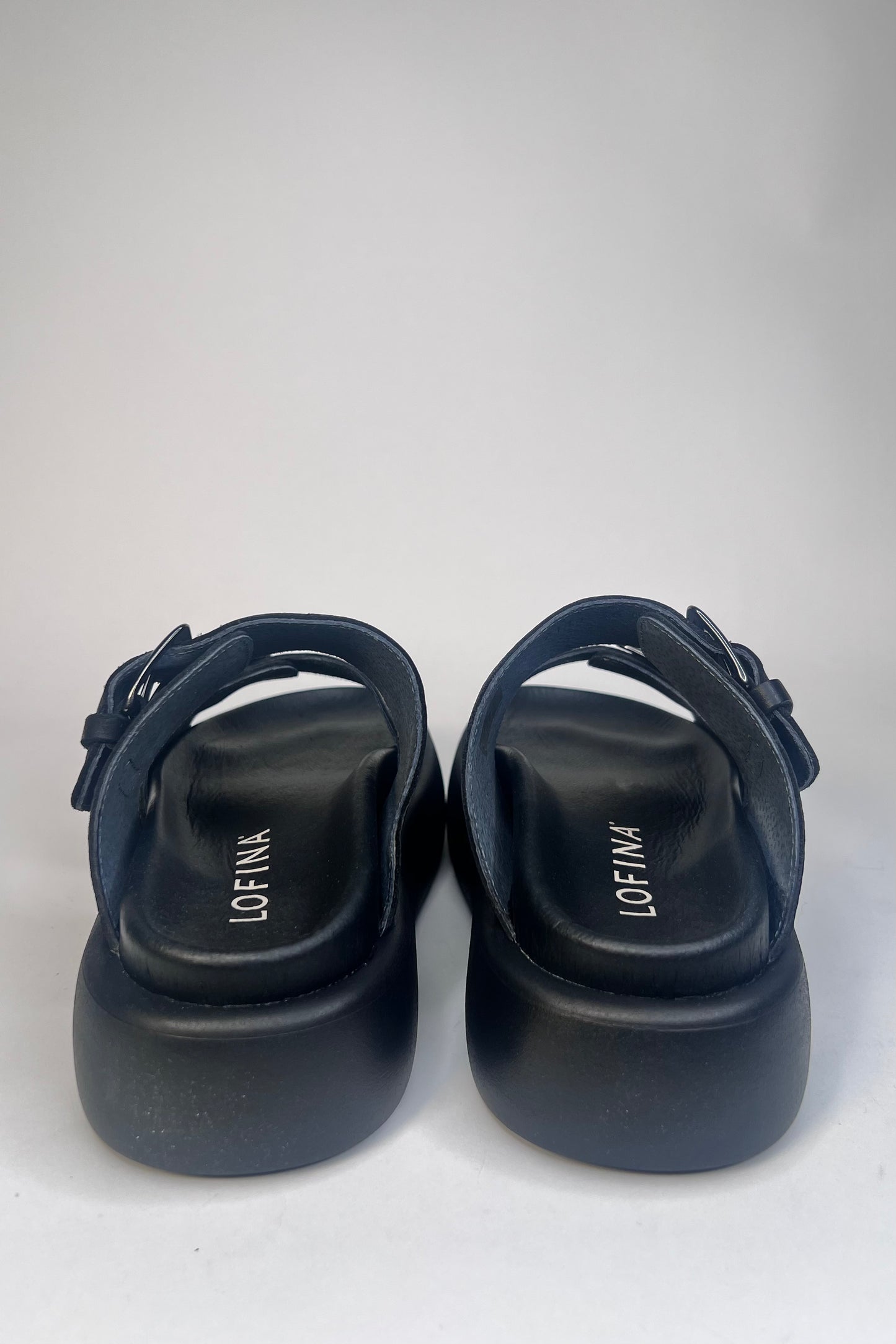 Lofina Gasoline Nero Buckle Sandals
