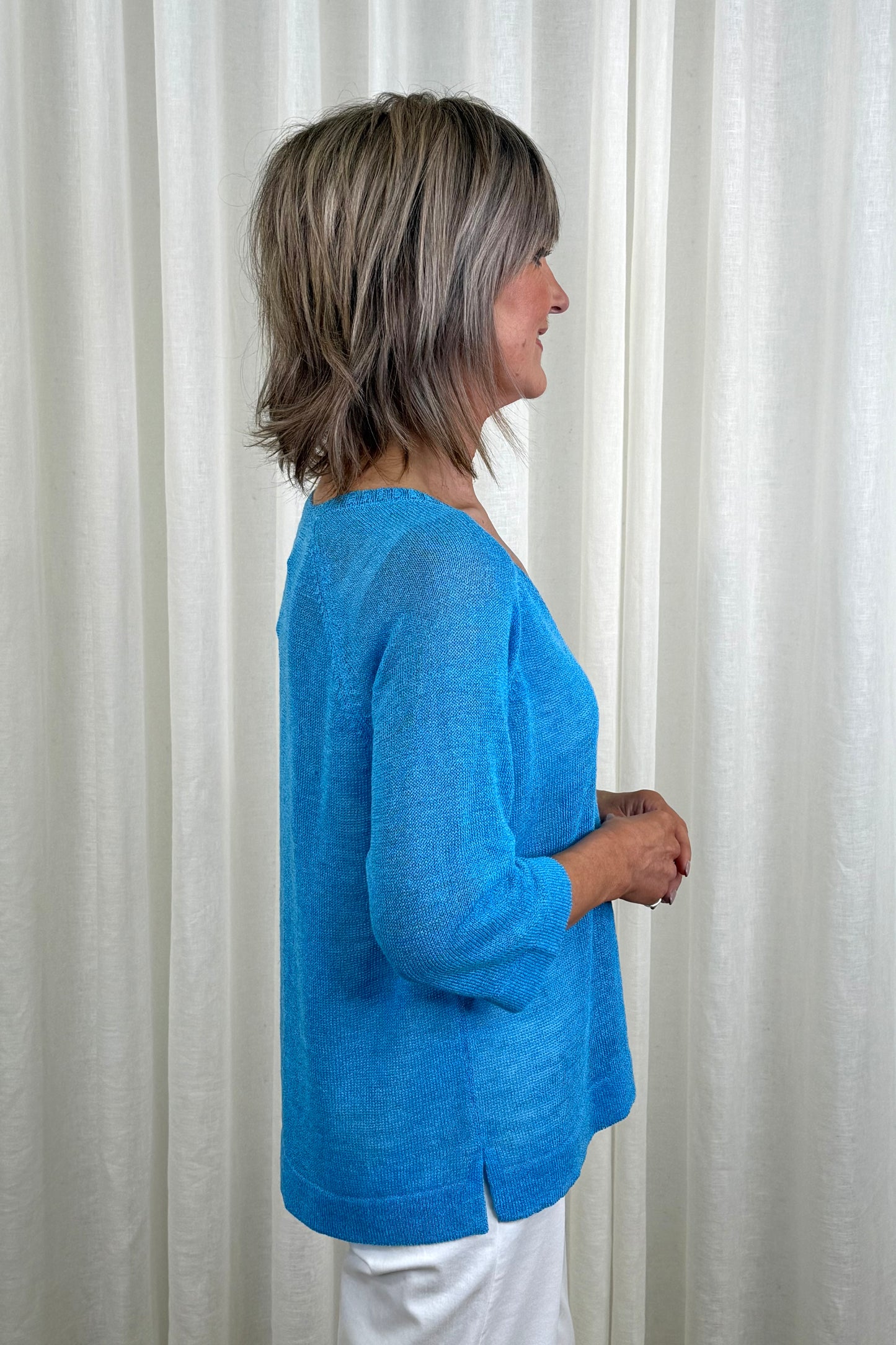 Milano Ibiza Blue V-Neck Jumper