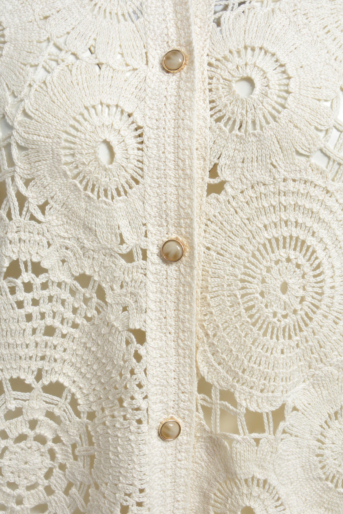 Milano Sand Crochet Short Sleeve Cardigan