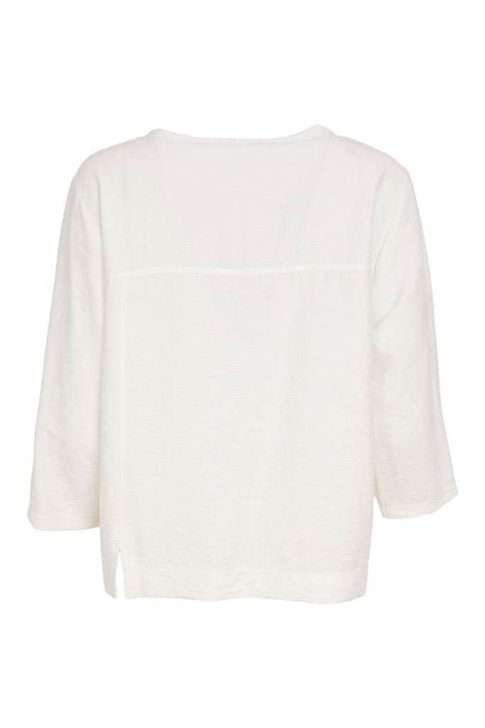 Naya White/Black Contrast Trim Top
