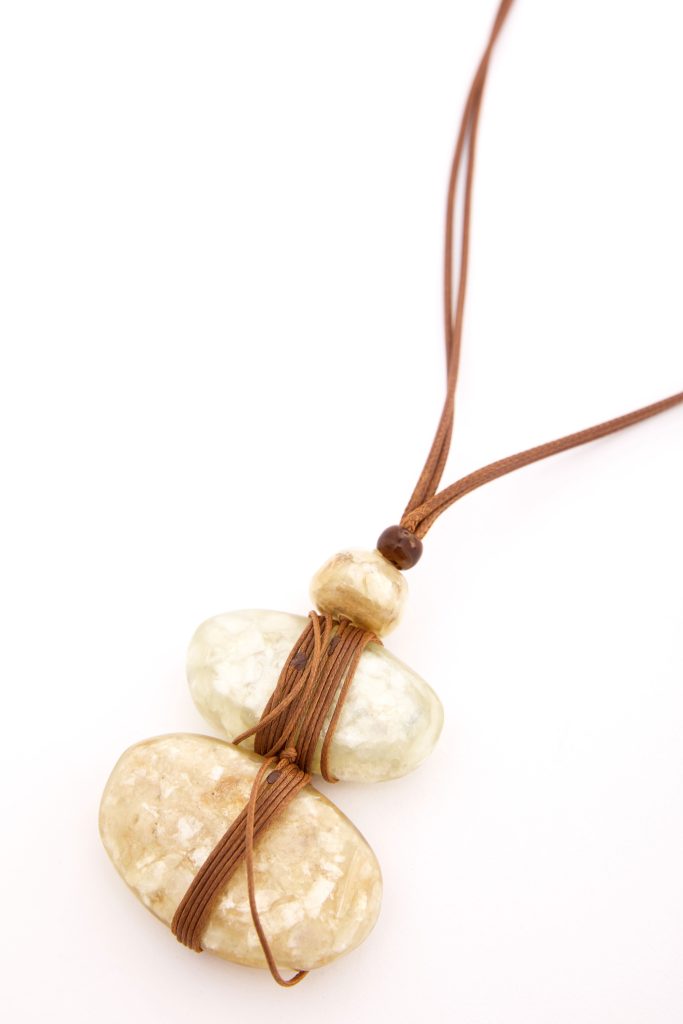 Naya Tan Marble Effect 3 Stone Necklace