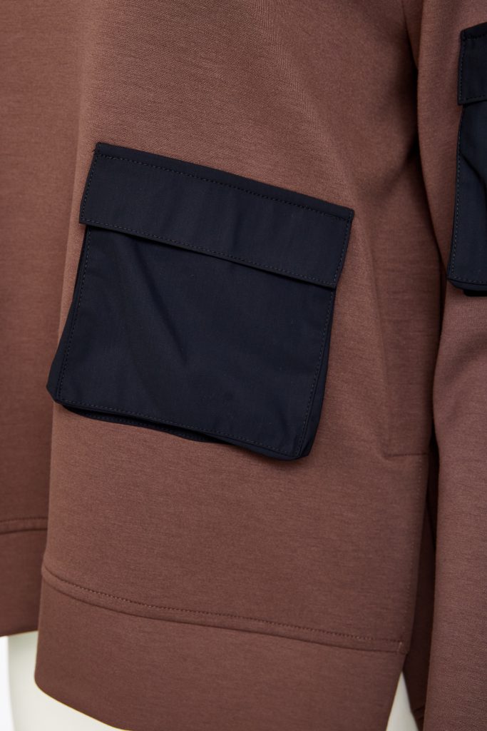 Naya Cocoa/Black Contrast Pocket Sweatshirt