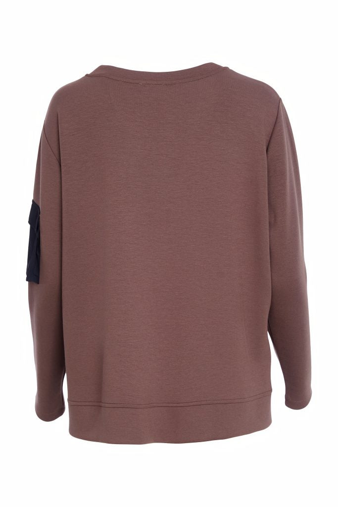 Naya Cocoa/Black Contrast Pocket Sweatshirt