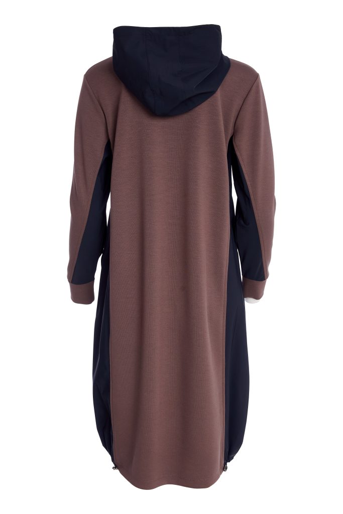Naya Cocoa/Black Hooded Contrast Dress
