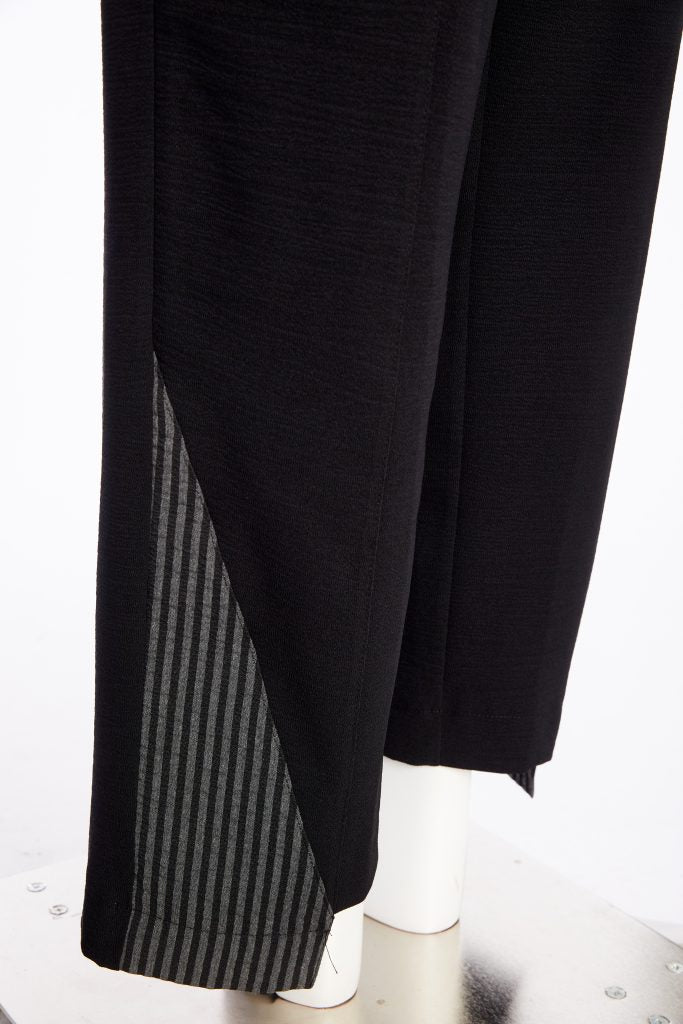 Naya Black/Grey Striped Waist Trouser