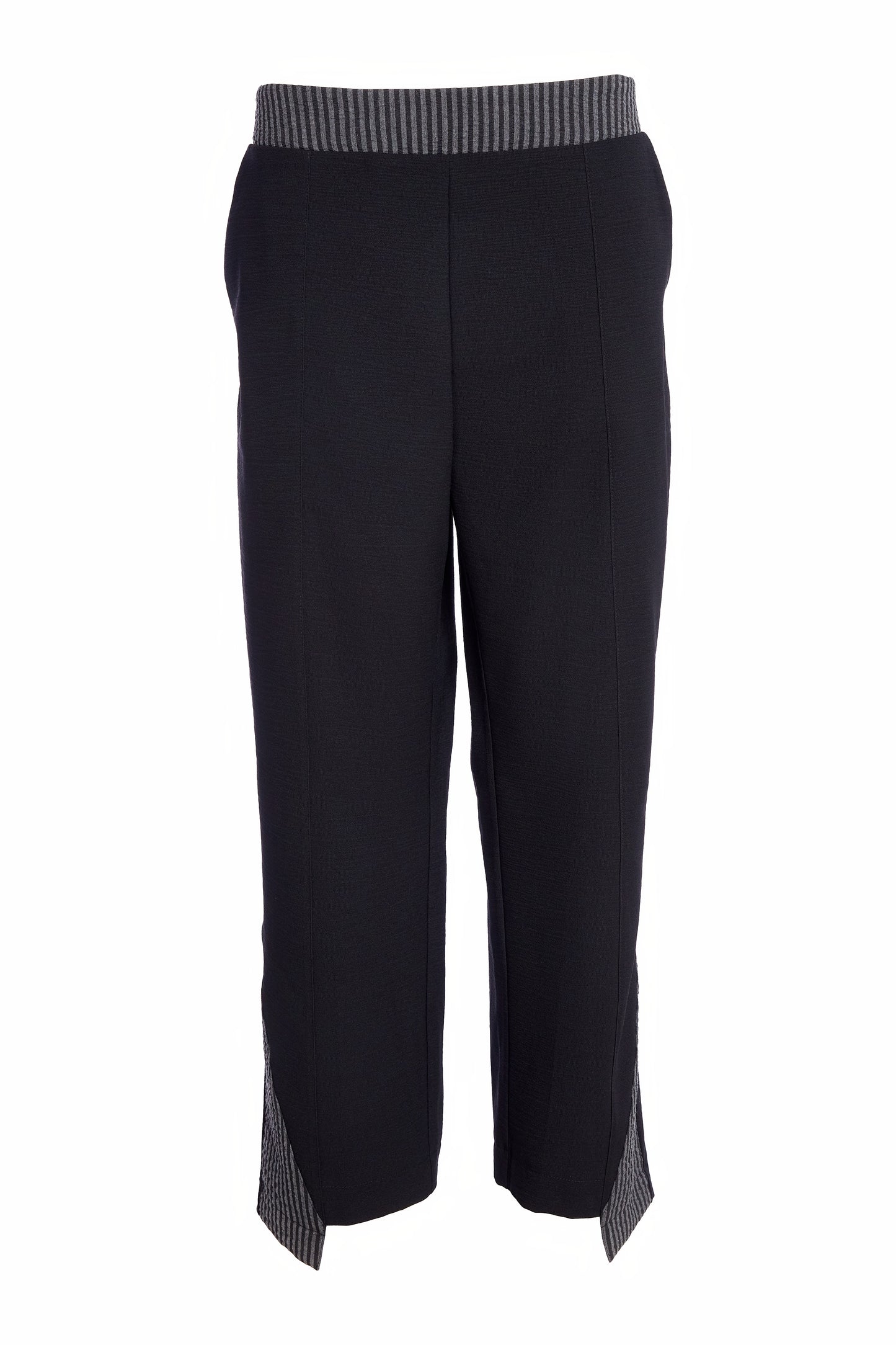 Naya Black/Grey Striped Waist Trouser