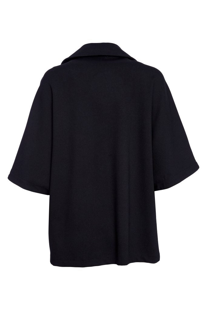 Naya Black Double Breasted Knit Panel Jacket