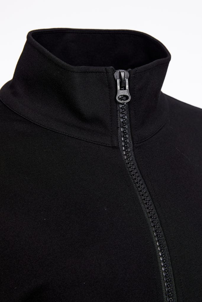 Naya Black High Neck Contrast Pocket Jacket