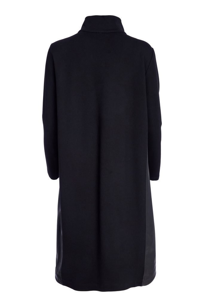 Naya Black High Neck Contrast Pocket Jacket