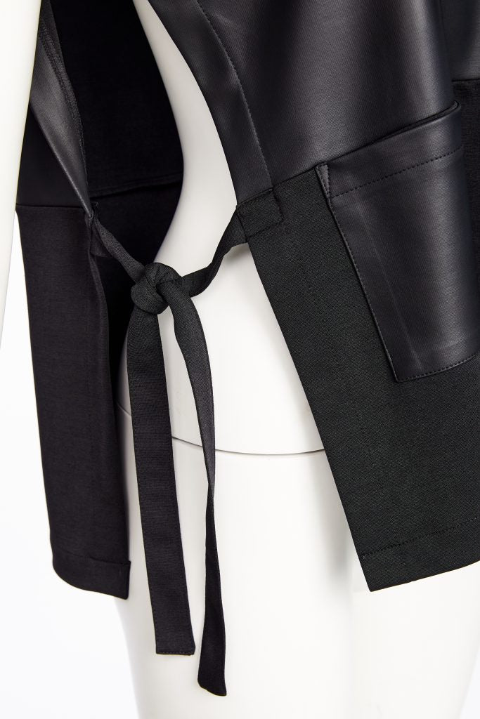 Naya Black Leatherette Slipover Top