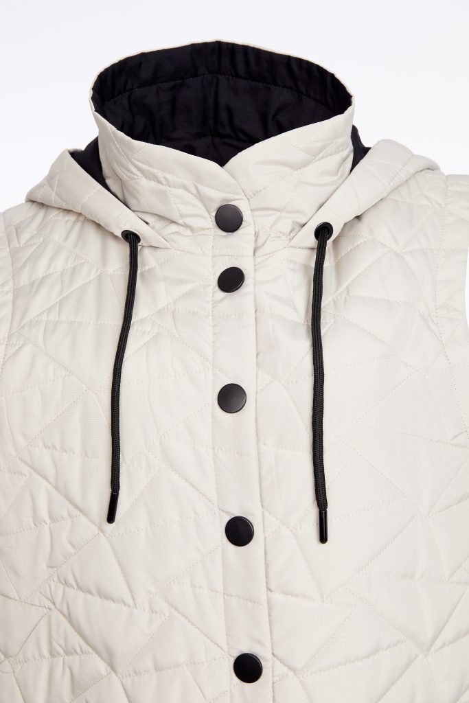 Naya Taupe/Black Padded Long Line Gilet