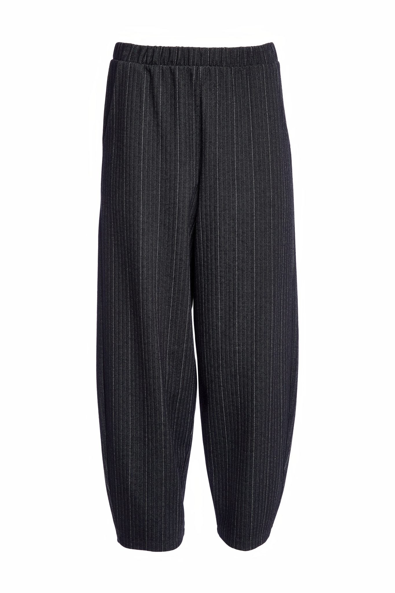 Naya Black/White Pinstripe Pull Up Trouser