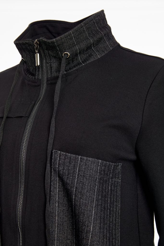 Naya Black/White Pinstripe Pocket Jacket