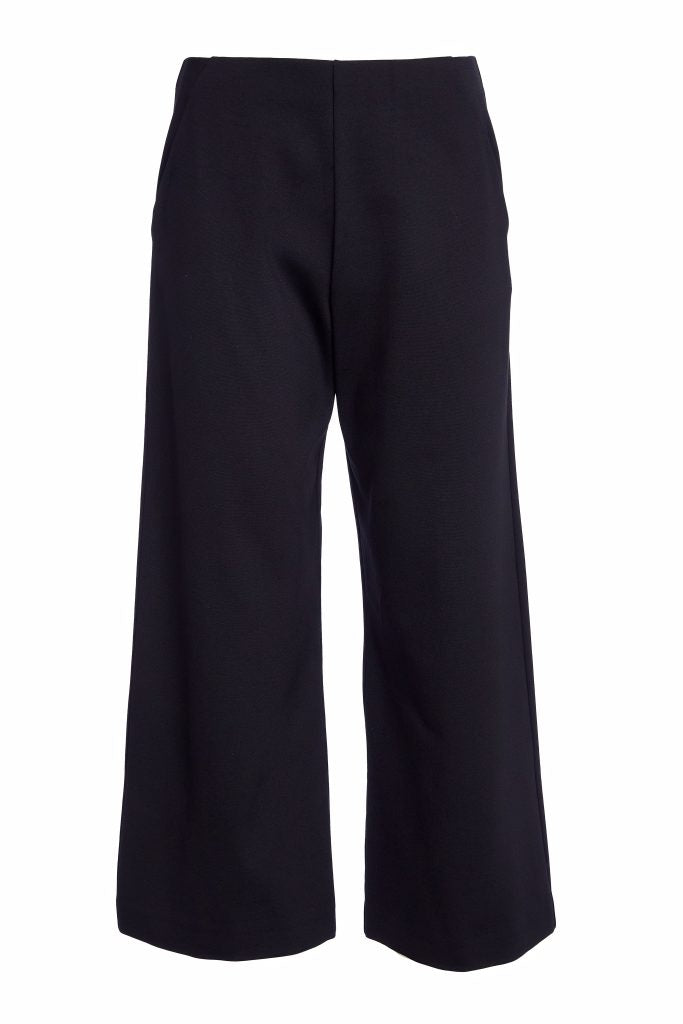 Naya Black Cropped Wide Leg Trousers
