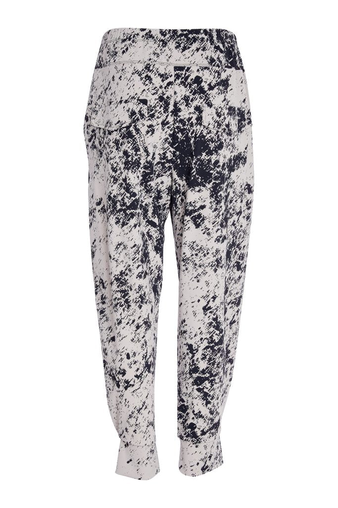 Naya Taupe/Black Mottled Print Cuff Trouser