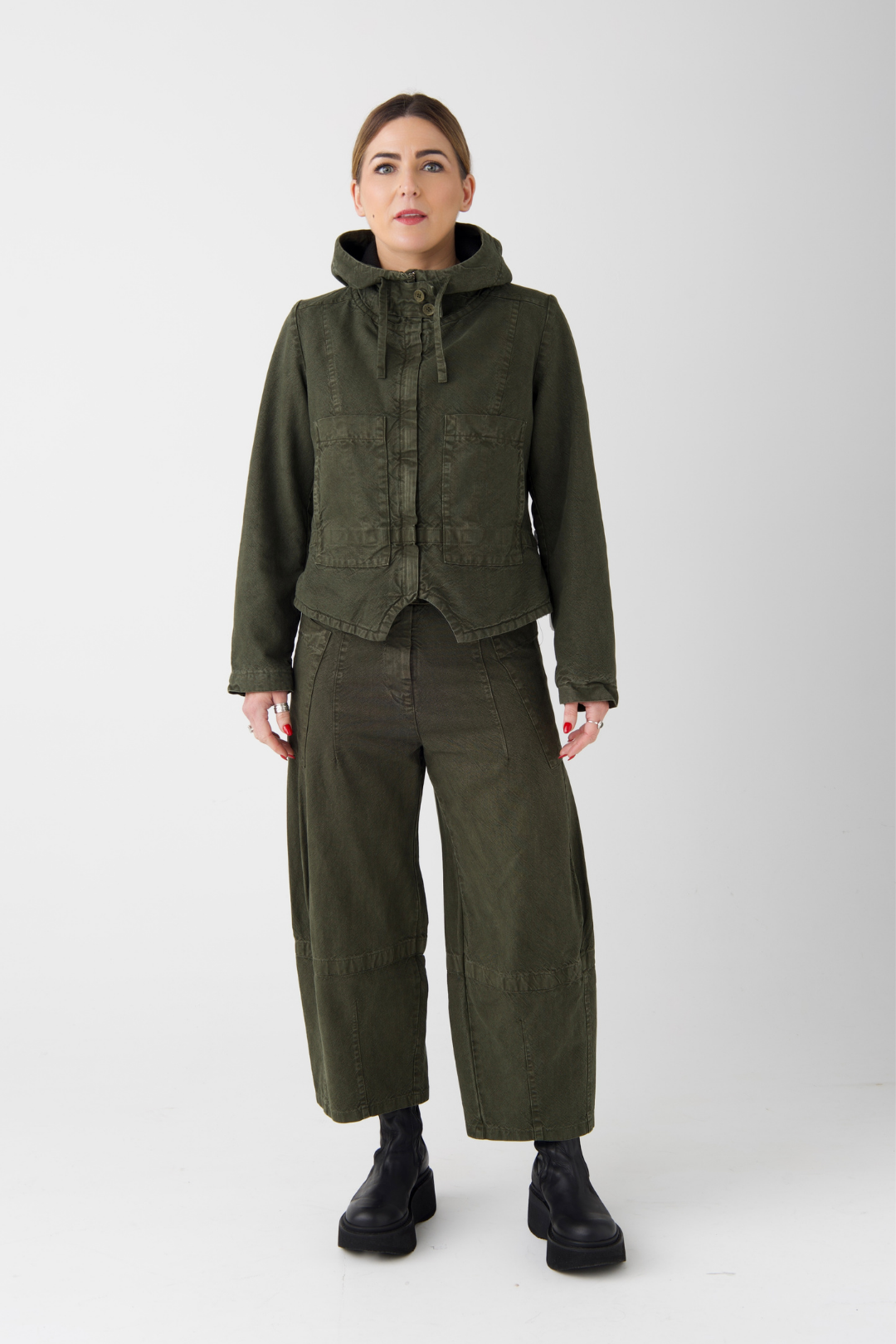 Lurdes Bergada Khaki Barrel Trousers