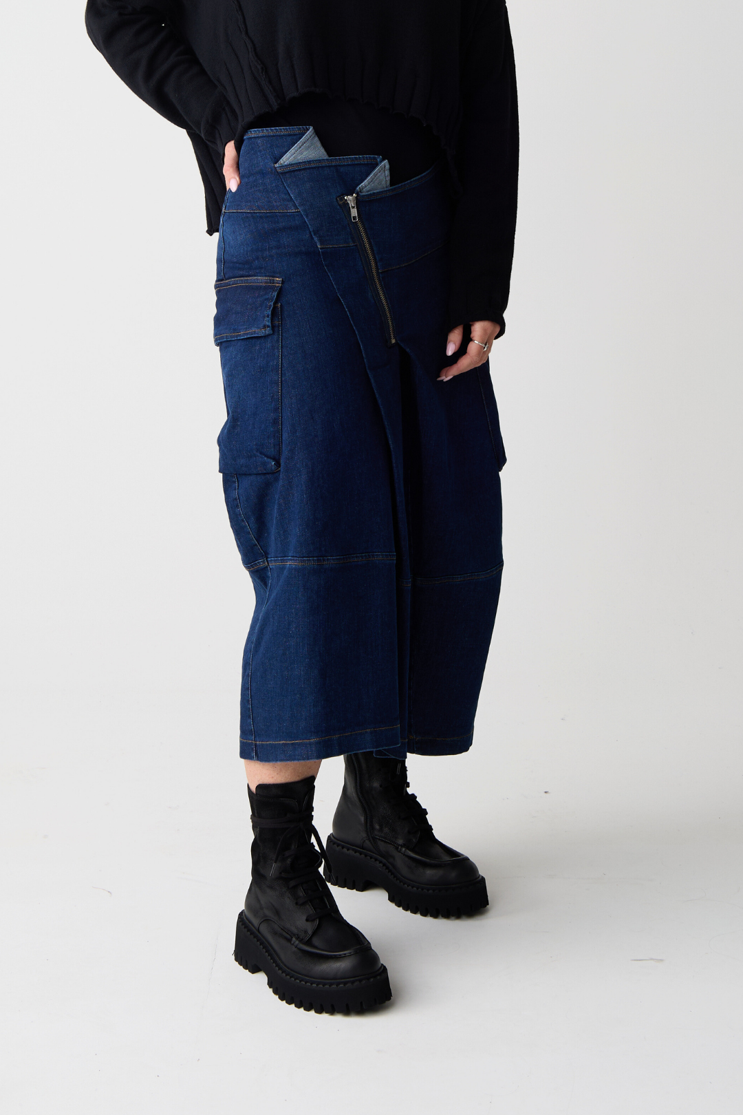 Lurdes Bergada Blue Asymmetric Midi Skirt