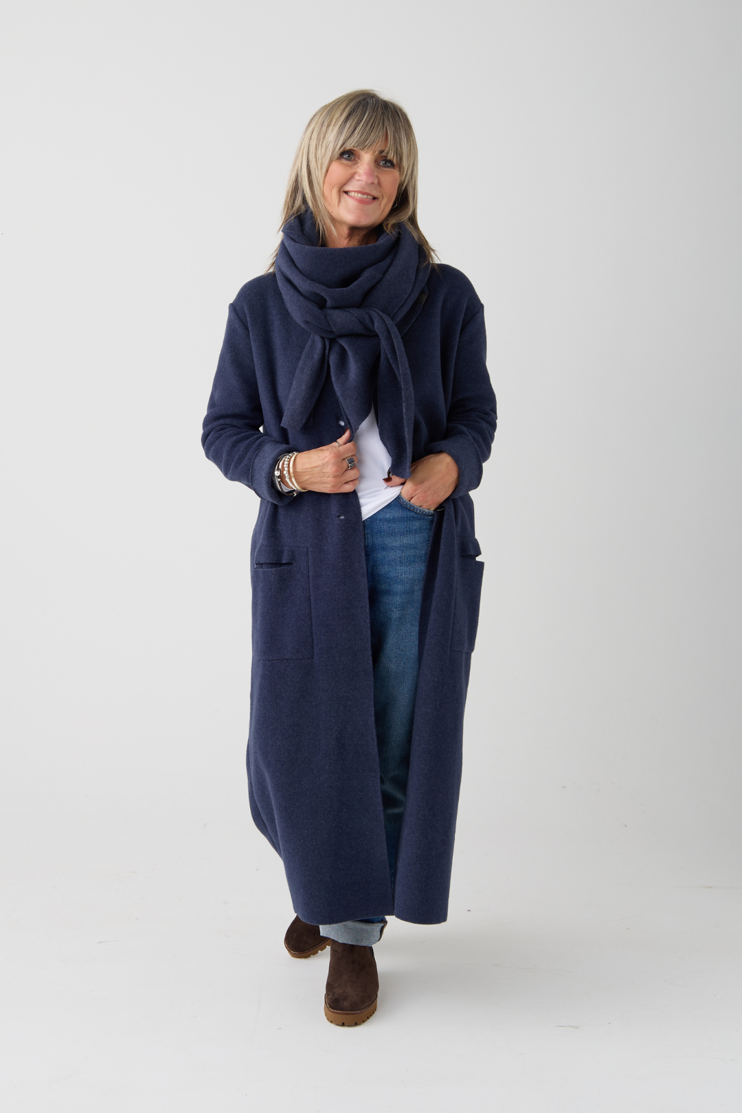 Henriette Steffensen Evening Blue Triangle Scarf