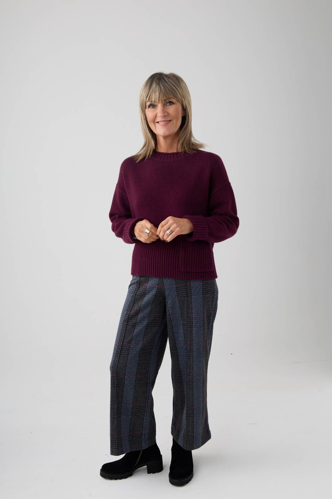 Part Two Ilisan Large Grey Check Trouser