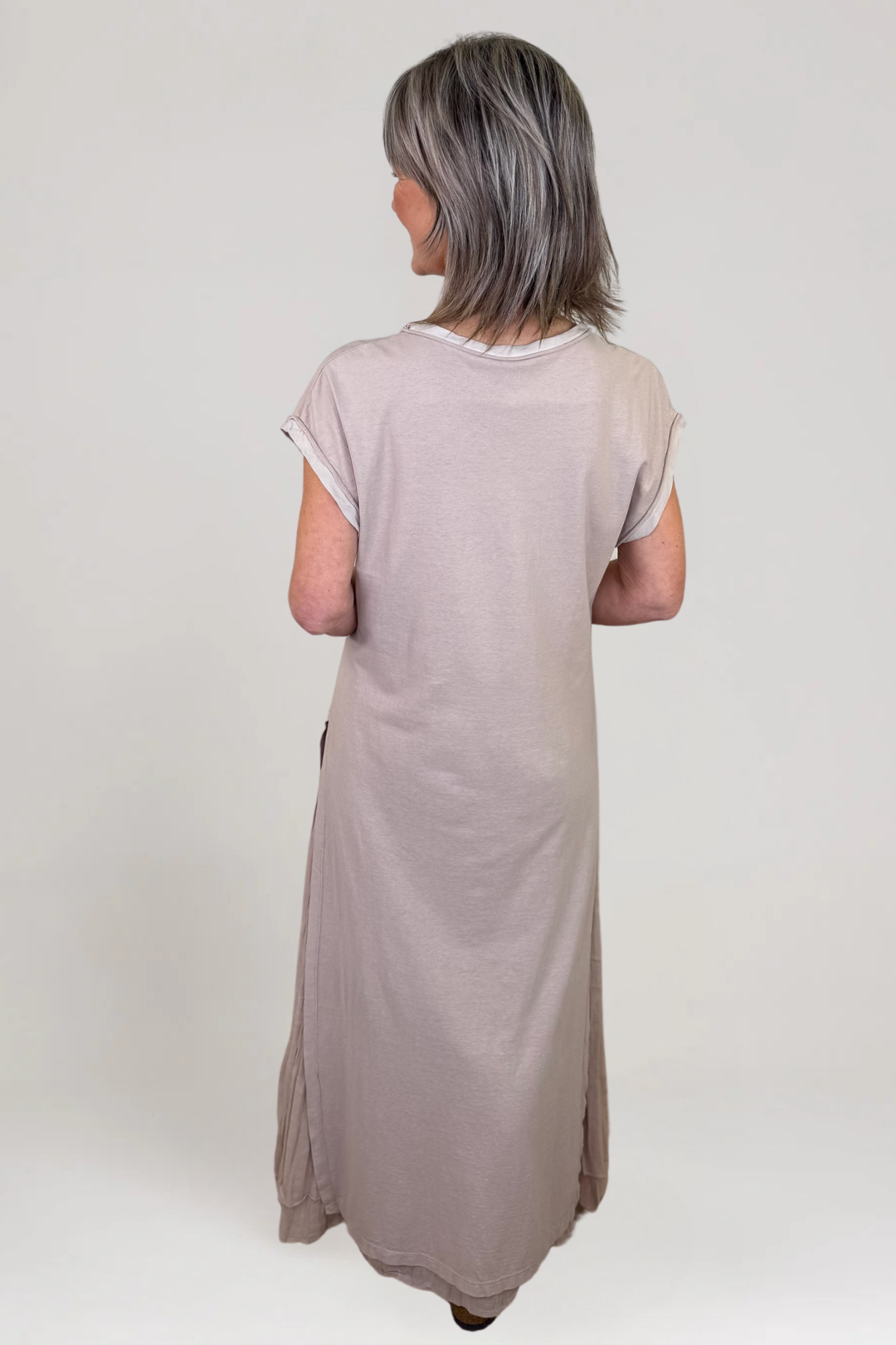 European Culture Toffee Sleeveless Dress