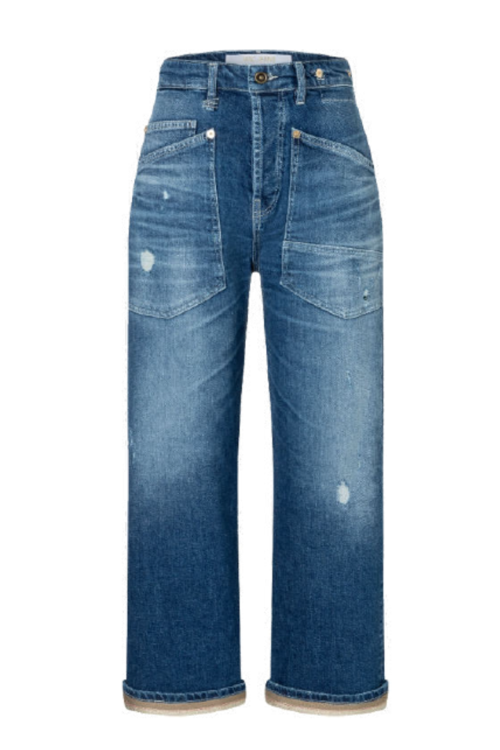 Mac Baggy Modern Destroyed Straight Tape Jeans