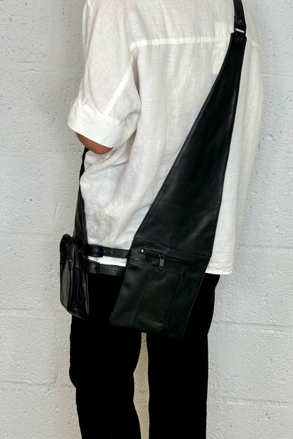 Elsewhere Randburg Black Leather Crossbody Bag