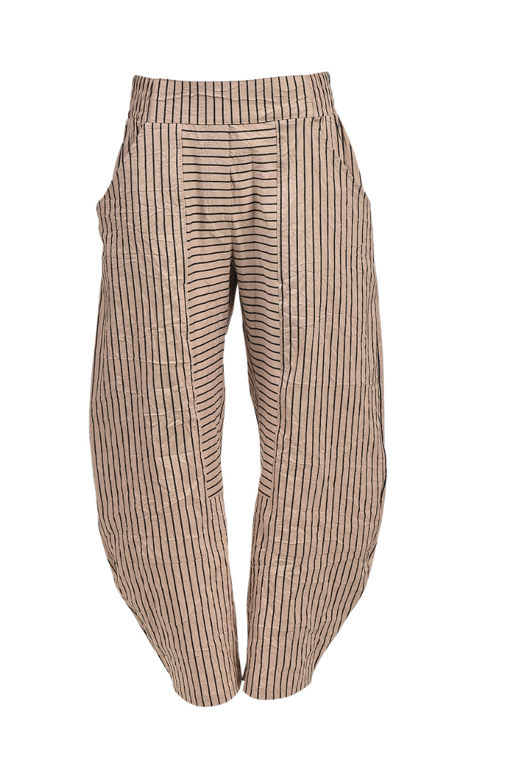 My Soul Sand Stripe Crincle Trousers 4144