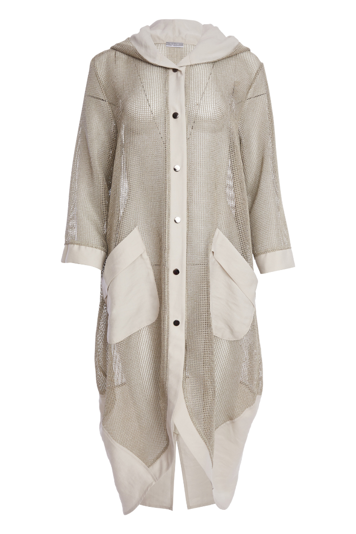 Naya Ash Hooded Mesh Coat