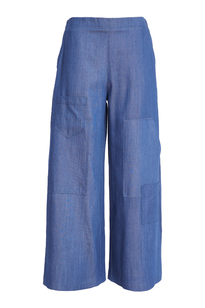 Naya Denim Blue Wide Leg Trouser