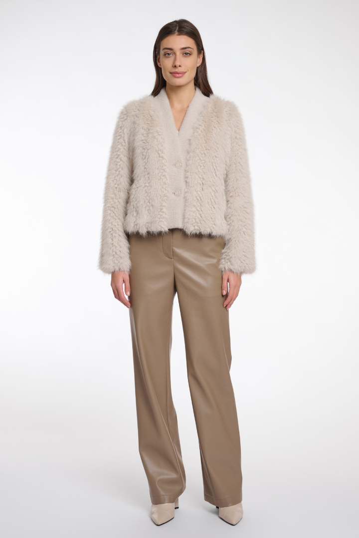 Rino & Pelle Chaimae Birch Short Faux Fur Jacket