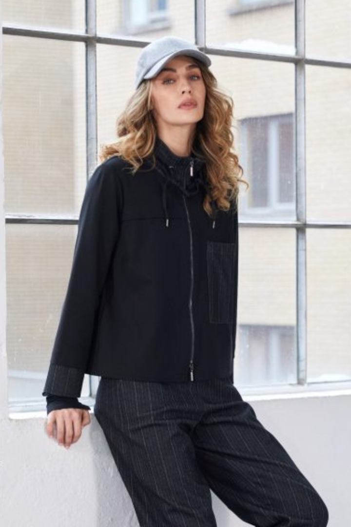 Naya Black/White Pinstripe Pocket Jacket
