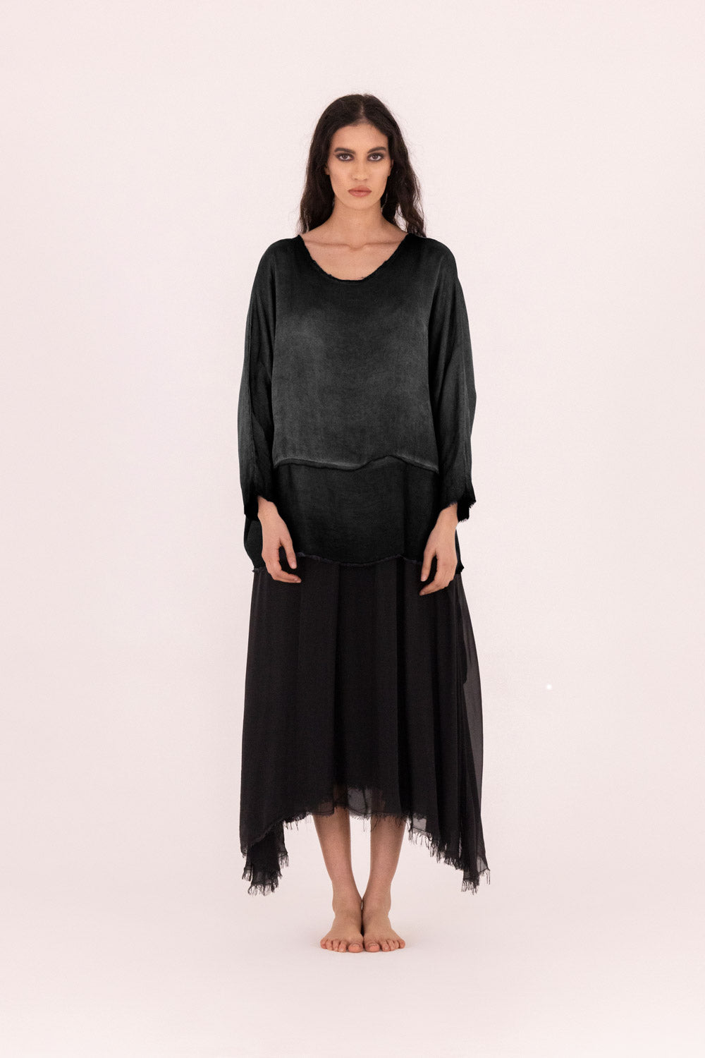 Sanctamuerte Black Batwing Top