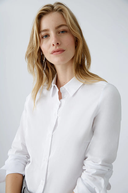 Oui Anuya Optic White Shirt Blouse