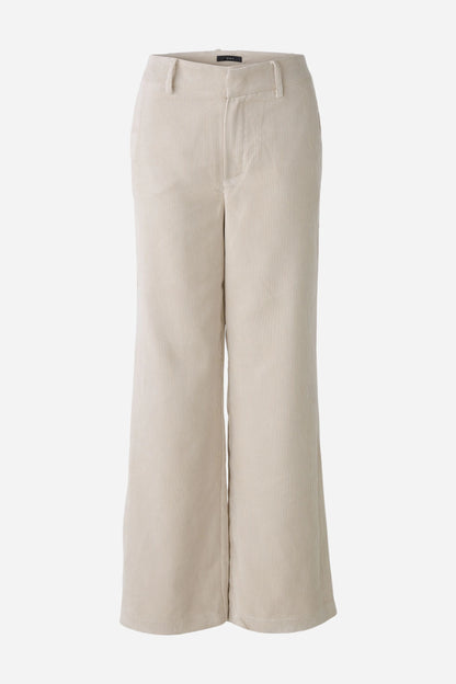 Oui Light Beige Straight Leg Cord Trousers