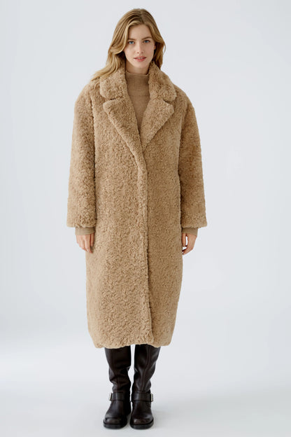 Oui Stone Faux Fur Coat