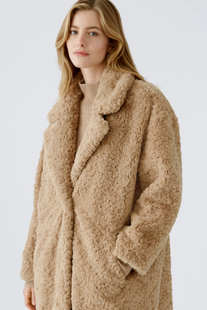 Oui Stone Faux Fur Coat