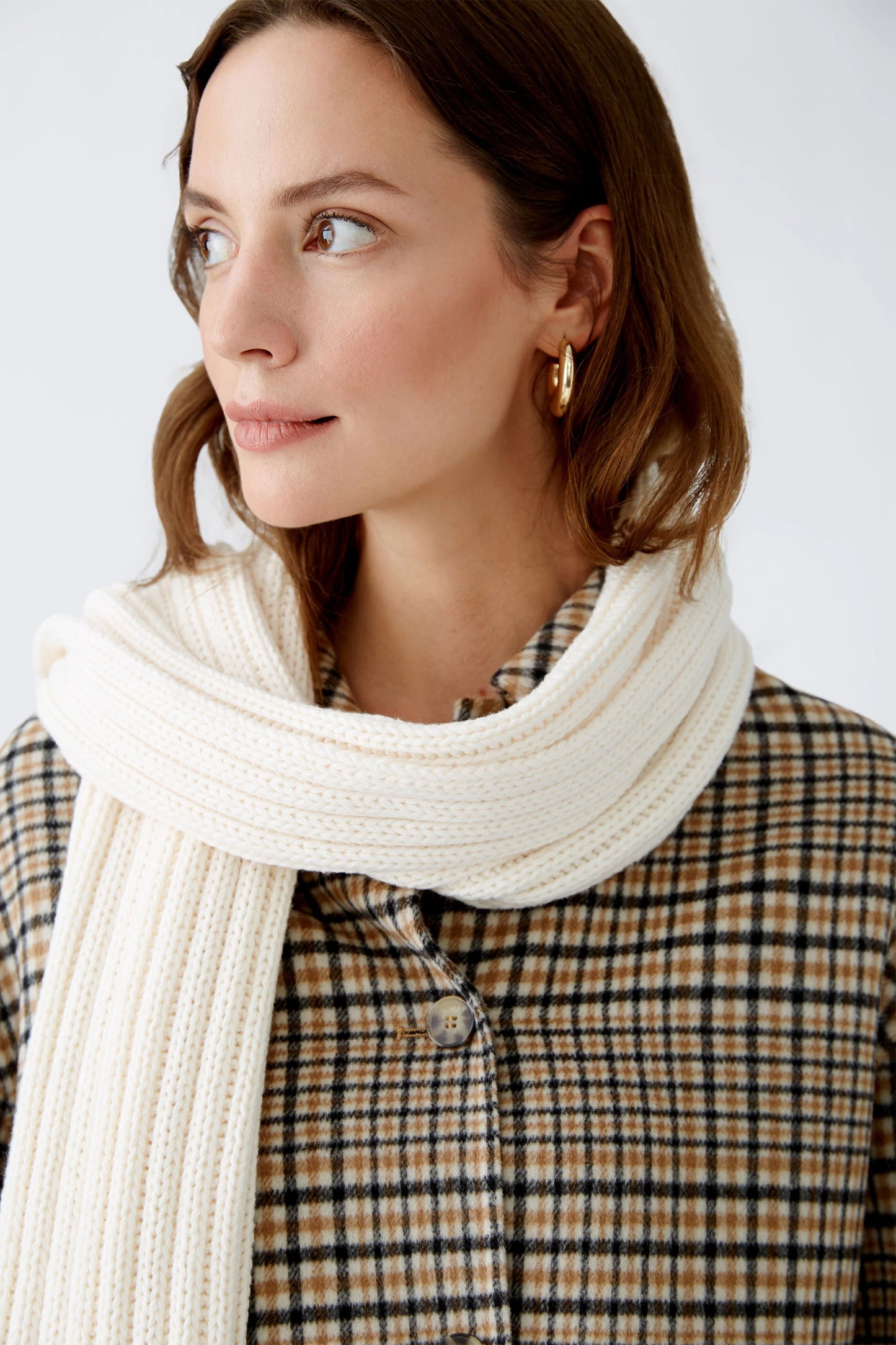 Oui Pristine Rib Knit Scarf