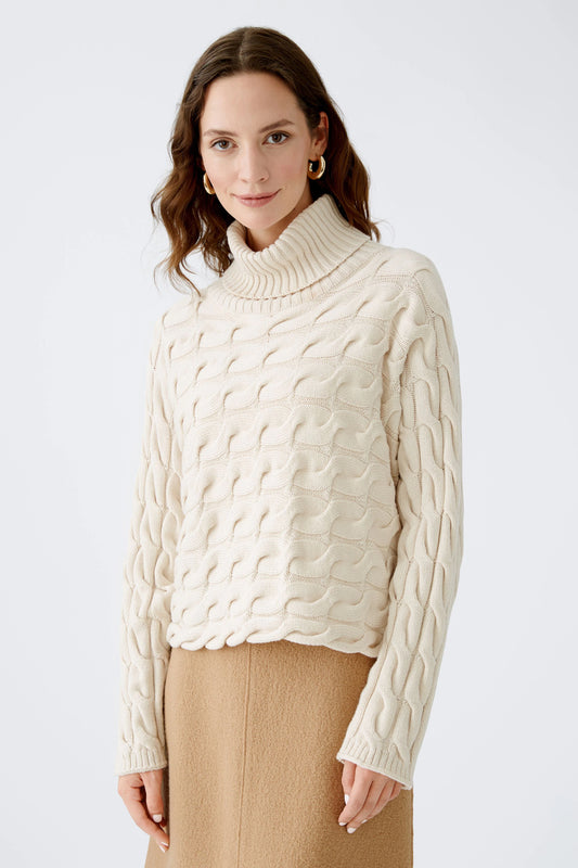 Oui Whitecap Gray Turtleneck Jumper