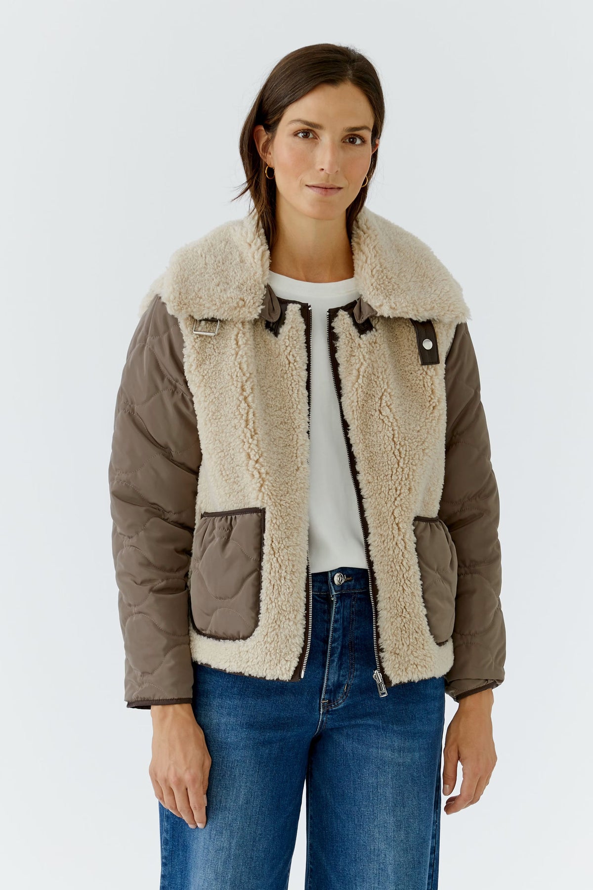 Oui Light Brown/Stone Reversible Jacket