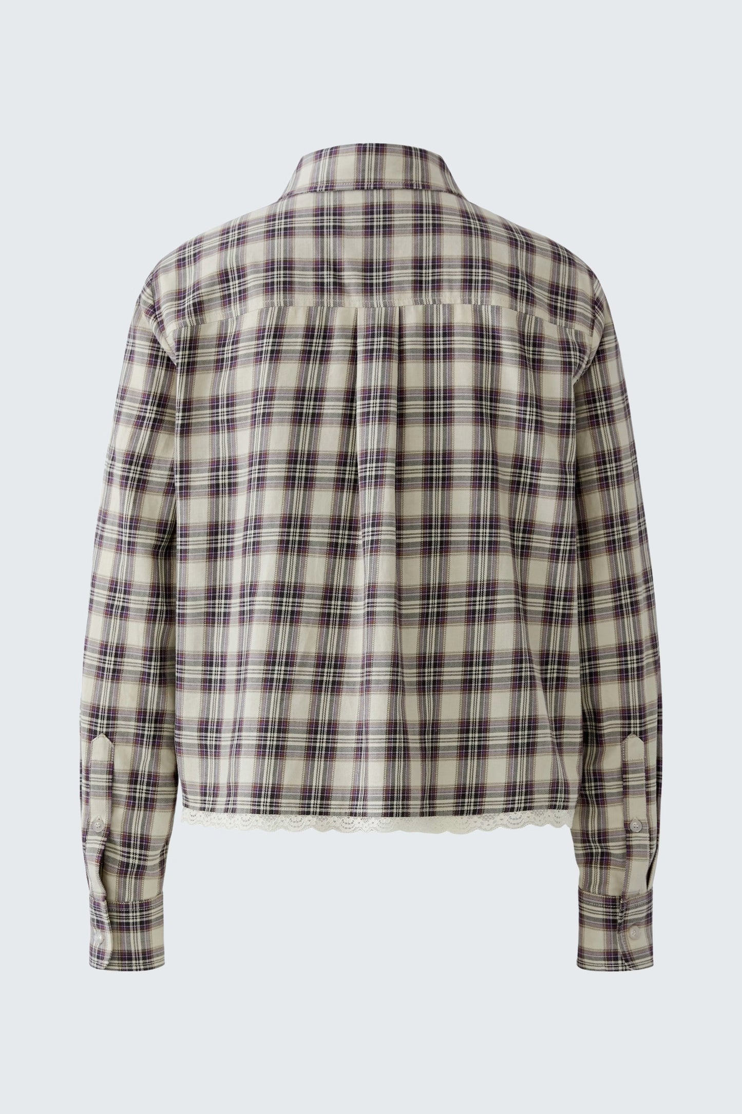 Oui Light Camel/Lilac Check Shirt
