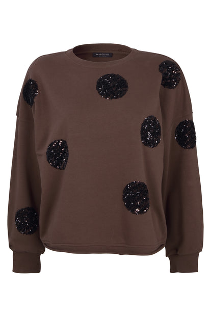 Margittes Brown Sequin Spot Sweatshirt