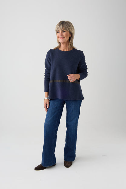 HS Evening Blue Jumper w/Band at Waist