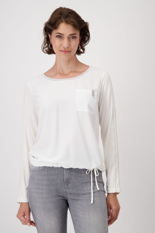 Monari Off white Blouse with Embellished Pocket